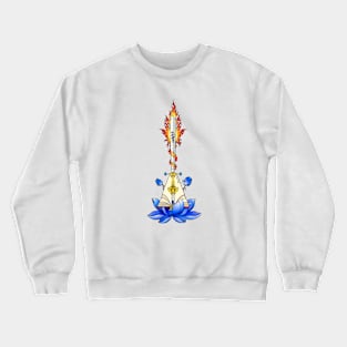 Manjushri Motif, white buddhist art Crewneck Sweatshirt